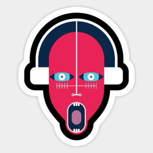 Music Red Headed Face With Wide Eye and Mouth Open Sticker